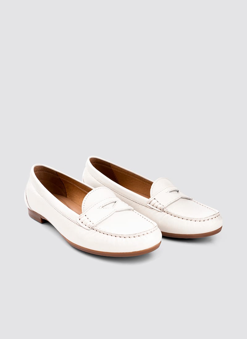 Language Shoes-Women-Selene Moccasin-Premium Leather-Ecru Colour-Formal Shoe
#color_ecru