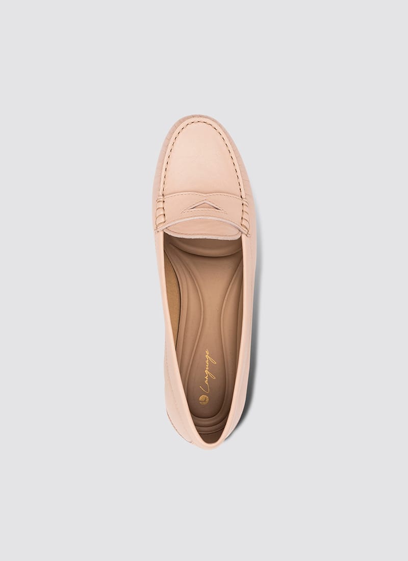 Language Shoes-Women-Selene Moccasin-Premium Leather-Rose Colour-Formal Shoe
#color_rose