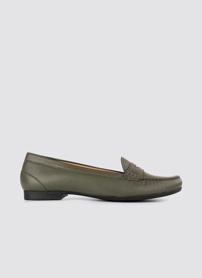 Language Shoes-Women-Selene Moccasin-Premium Leather-Sage Colour-Formal Shoe 
