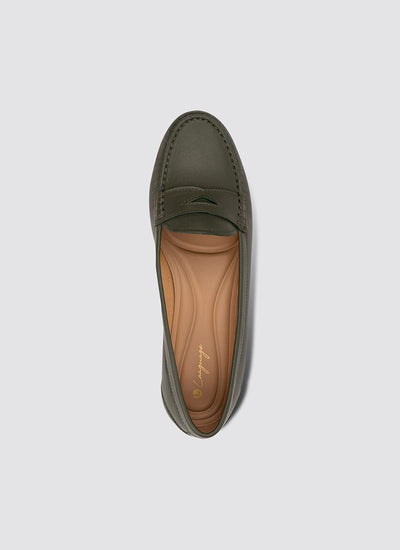 Language Shoes-Women-Selene Moccasin-Premium Leather-Sage Colour-Formal Shoe
