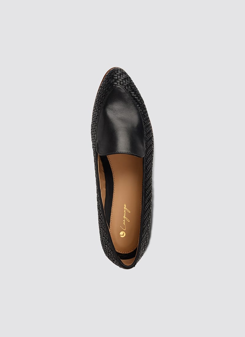 Language Shoes-Women-Maia Loafer-Premium Leather-Black Colour-Formal Shoe
#color_black