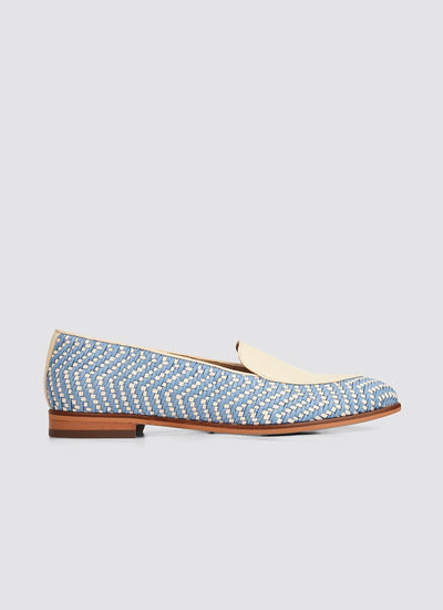 Language Shoes-Women-Maia Loafer-Premium Leather-Blue/Ecru Colour-Formal Shoe
