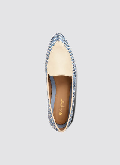 Language Shoes-Women-Maia Loafer-Premium Leather-Blue/Ecru Colour-Formal Shoe
