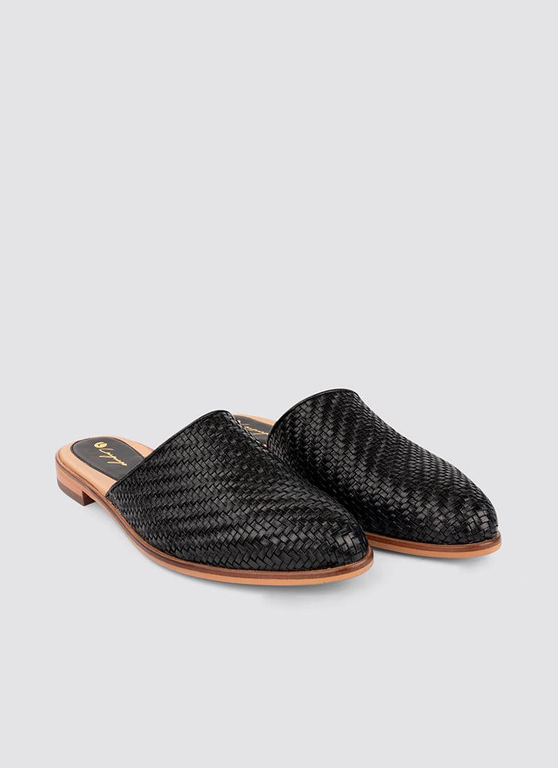 Language Shoes-Women-Eos Mule-Premium Leather-Black Colour-Sandal
