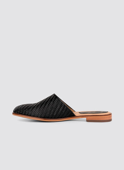 Language Shoes-Women-Eos Mule-Premium Leather-Black Colour-Sandal

