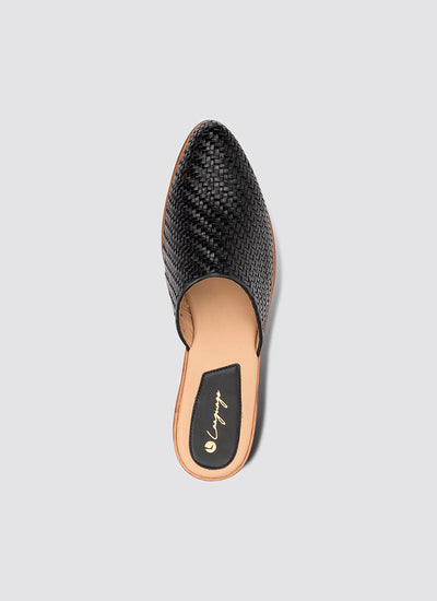 Language Shoes-Women-Eos Mule-Premium Leather-Black Colour-Sandal

