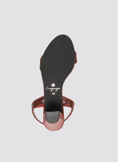 Language Shoes-Women-Chloe Block Heel-Premium Leather-Red Colour-Heels
