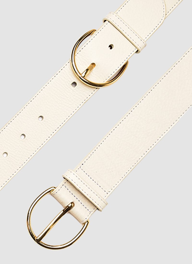 Language Shoes-Women-Georgia Belt-Premium Leather-Ecru Colour-Belt
