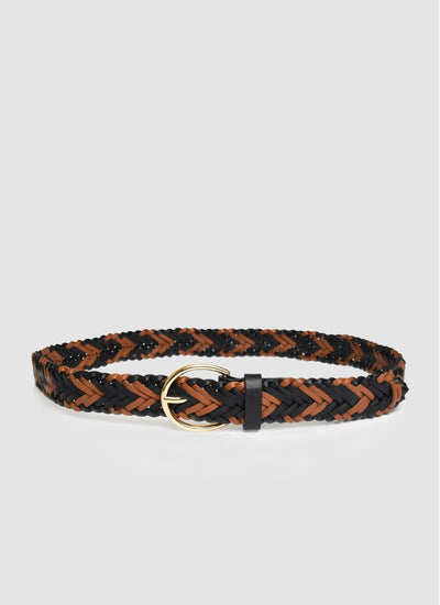 Language Shoes-Women-Della Belt-Premium Leather-Black/Tan Colour-Belt
