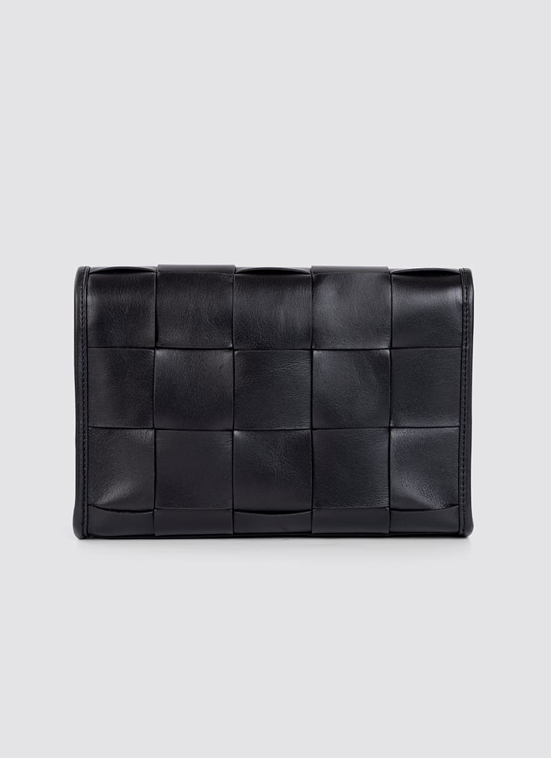 Language Shoes-Women-Mosaic Cross Body-Premium Leather-Black Colour-Leather Accessories
