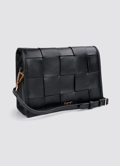 Language Shoes-Women-Mosaic Cross Body-Premium Leather-Black Colour-Leather Accessories
