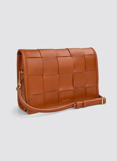 Language Shoes-Women-Mosaic Cross Body-Premium Leather-Tan Colour-Leather Accessories
