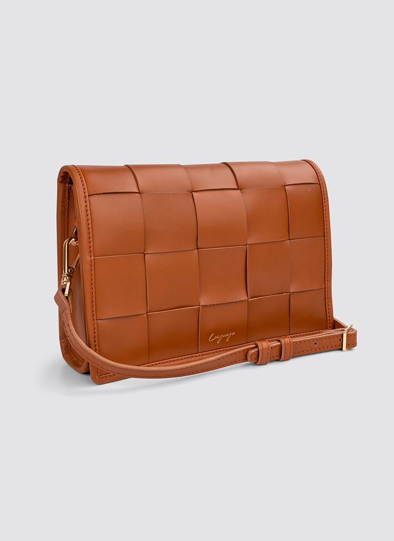 Language Shoes-Women-Mosaic Cross Body-Premium Leather-Tan Colour-Leather Accessories
