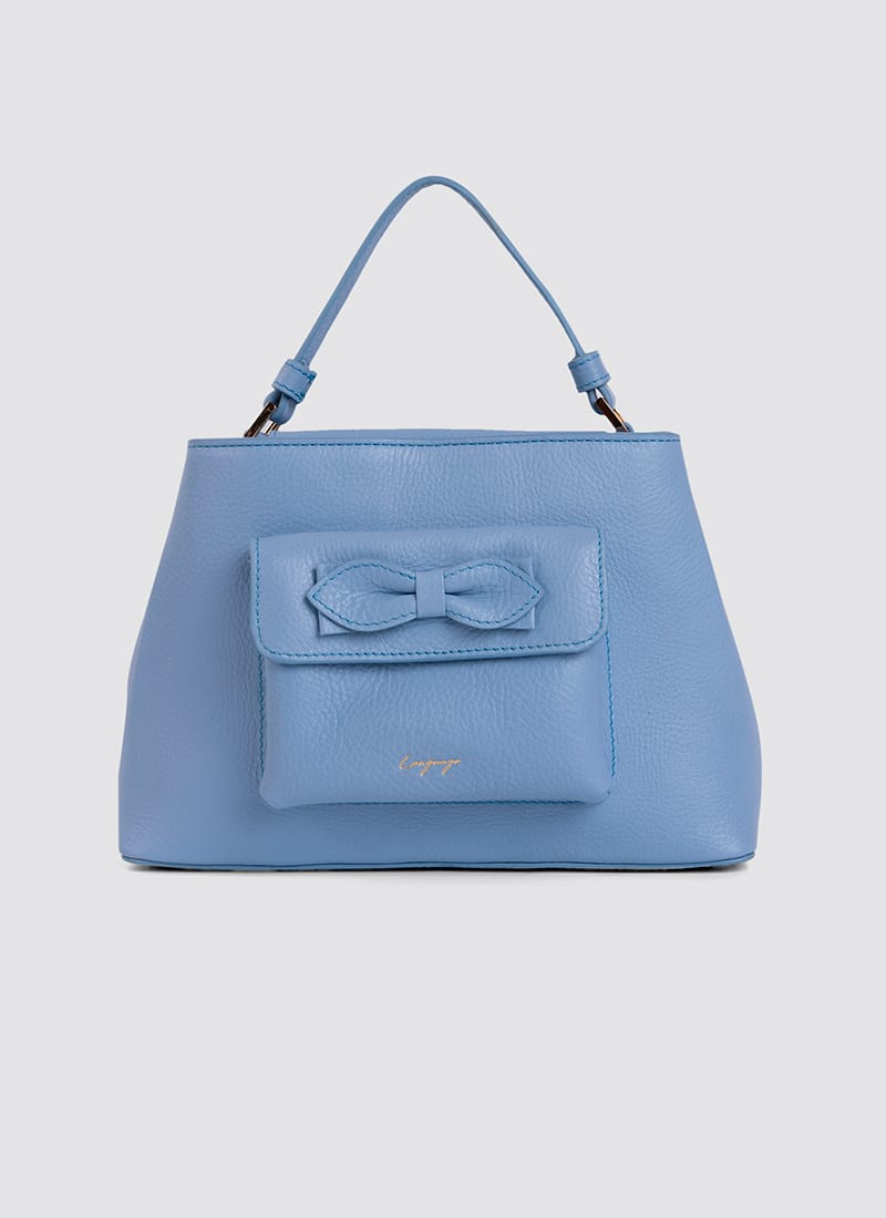 Language Shoes-Women-Flamingo Hand Bag-Premium Leather-Blue Colour-Leather Accessories
