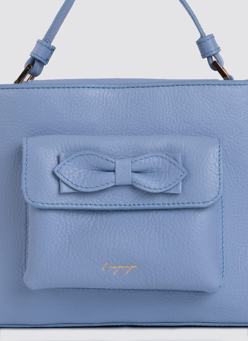 Language Shoes-Women-Flamingo Hand Bag-Premium Leather-Blue Colour-Leather Accessories
