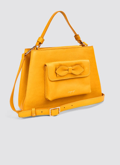 Language Shoes-Women-Flamingo Hand Bag-Premium Leather-Senape Colour-Leather Accessories
