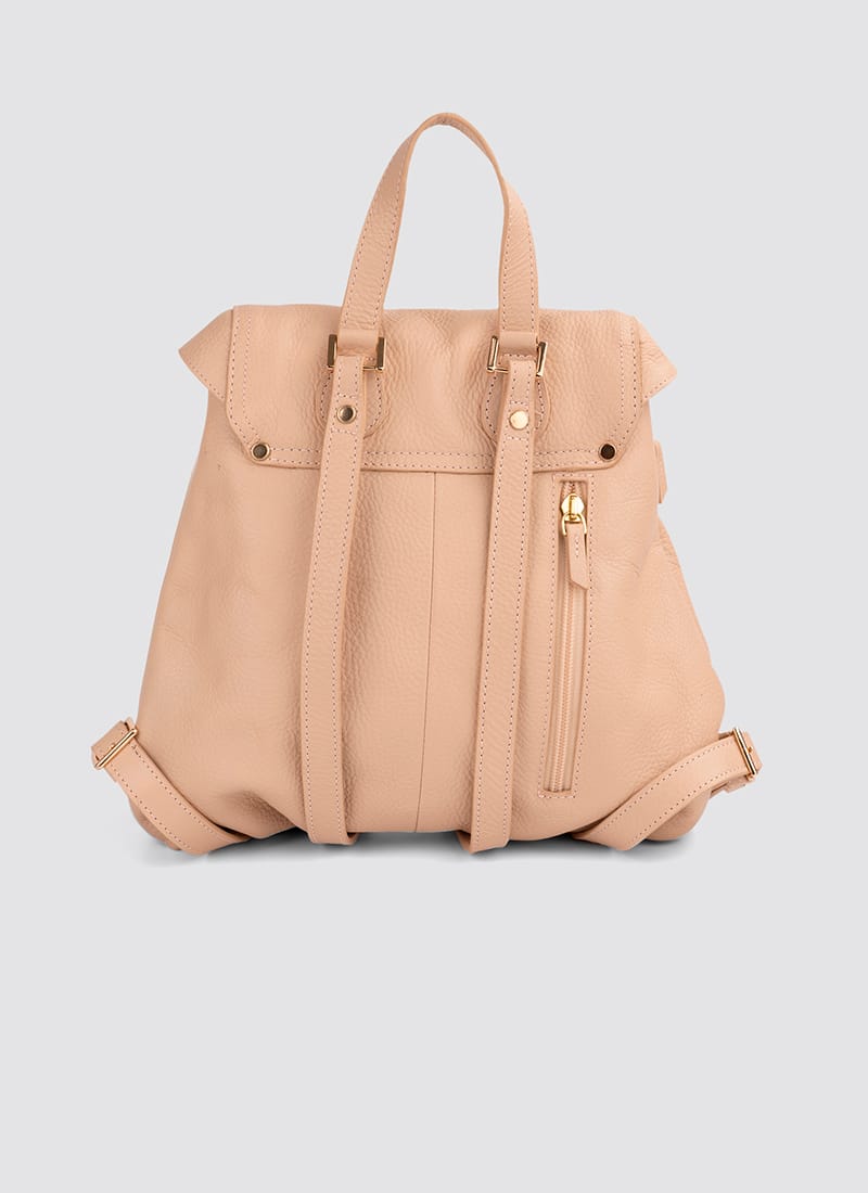 Language Shoes-Women-Oyester Backpack-Premium Leather-Rose Colour-Leather Accessories
