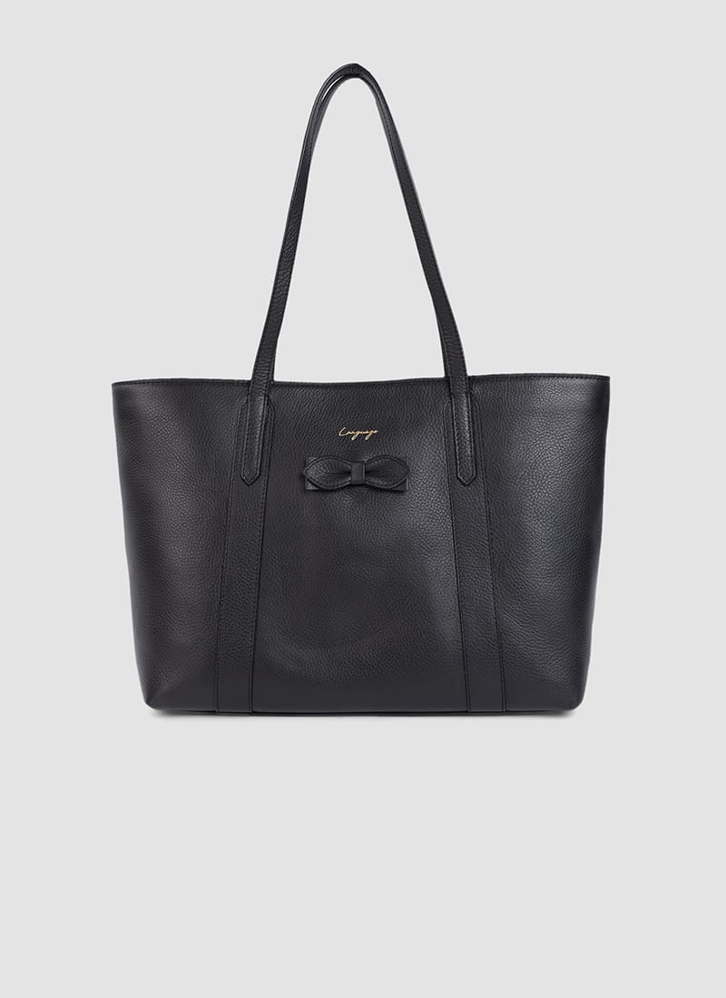 Language Shoes-Women-Amethyst Tote-Premium Leather-Black Colour-Leather Accessories
#color_black
