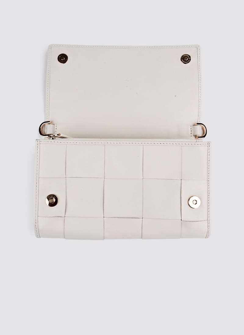 Language Shoes-Women-Sterling Wallet on Chain-Premium Leather-Ecru Colour-Leather Accessories
