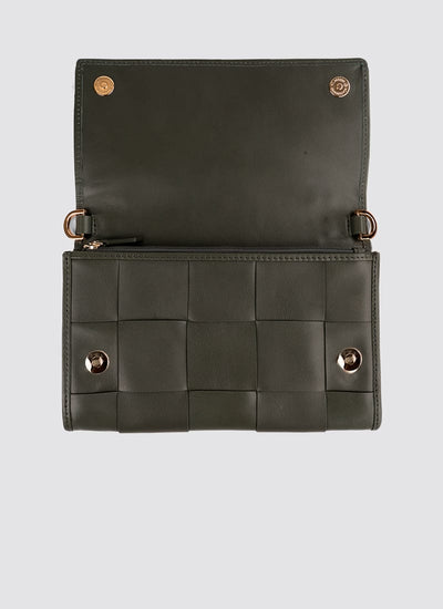 Language Shoes-Women-Sterling Wallet on Chain-Premium Leather-Sage Colour-Leather Accessories
