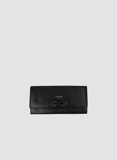 Language Shoes-Women-Onyx Long Wallet-Premium Leather-Black Colour-Leather Accessories
