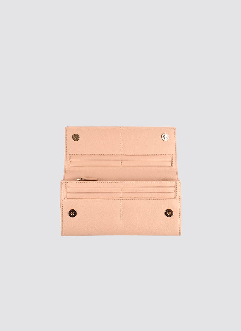 Language Shoes-Women-Onyx Long Wallet-Premium Leather-Rose Colour-Leather Accessories
