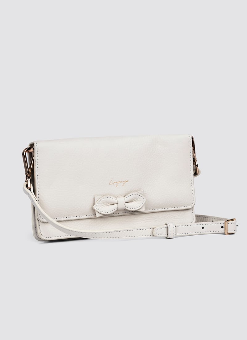 Language Shoes-Women-Carol Wallet on Chain-Premium Leather-Ecru Colour-Leather Accessories
