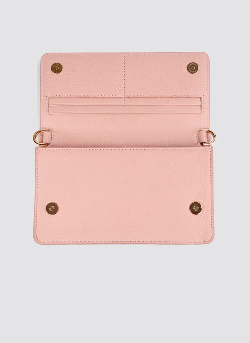 Language Shoes-Women-Carol Wallet on Chain-Premium Leather-Pink Colour-Leather Accessories
