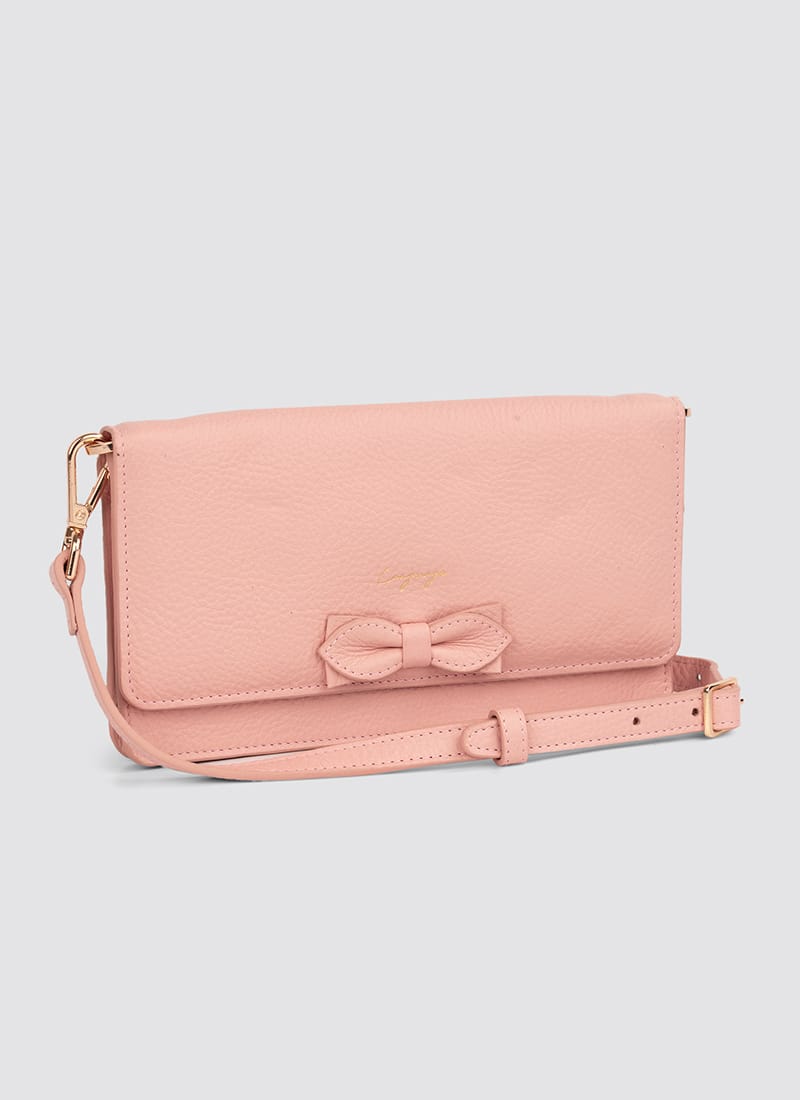 Language Shoes-Women-Carol Wallet on Chain-Premium Leather-Pink Colour-Leather Accessories

