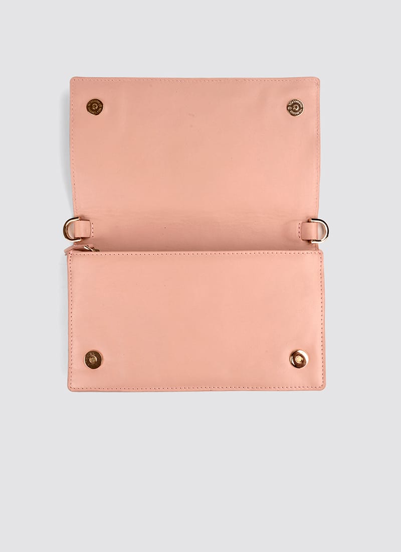 Language Shoes-Women-Keily Wallet on Chain-Premium Leather-Pink Colour-Leather Accessories
