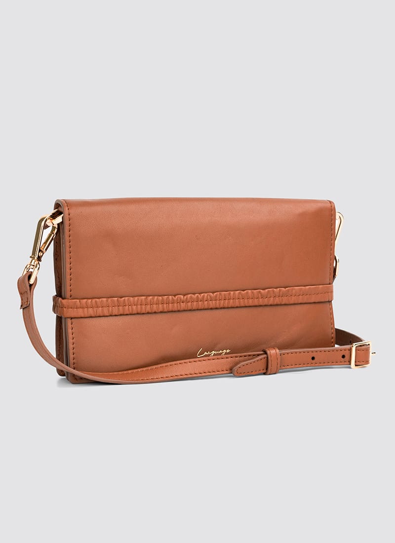 Language Shoes-Women-Keily Wallet on Chain-Premium Leather-Tan Colour-Leather Accessories
