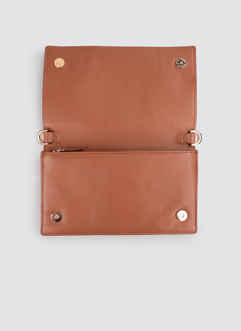 Language Shoes-Women-Keily Wallet on Chain-Premium Leather-Tan Colour-Leather Accessories
