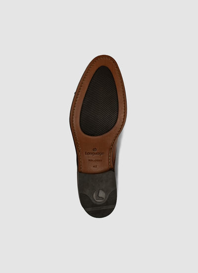 Language Shoes-Men-Rim Derby-Premium Leather-Tan Colour-Formal Shoe