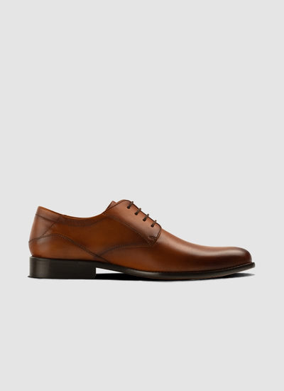 Language Shoes-Men-Rim Derby-Premium Leather-Tan Colour-Formal Shoe