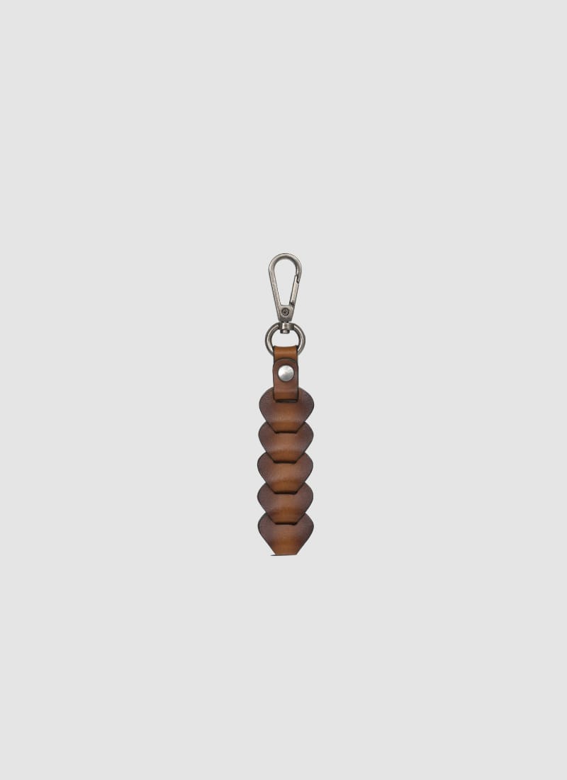 Language Shoes-Men-Harry Key Chain with Dog Hook-Premium Leather-Tan Colour-Leather Accessories
