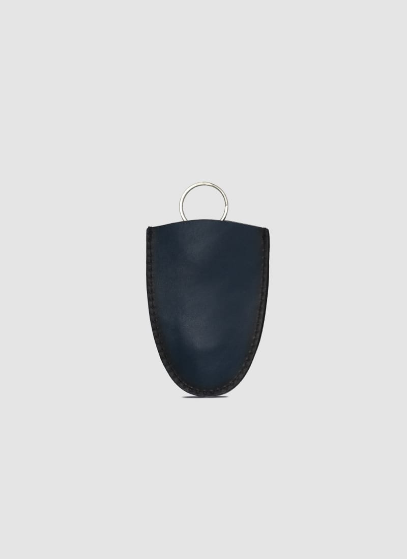 Language Shoes-Men-Conner Key Chain with Ring-Premium Leather-Navy Colour-Leather Accessories
