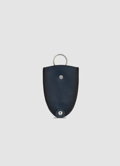 Language Shoes-Men-Conner Key Chain with Ring-Premium Leather-Navy Colour-Leather Accessories
