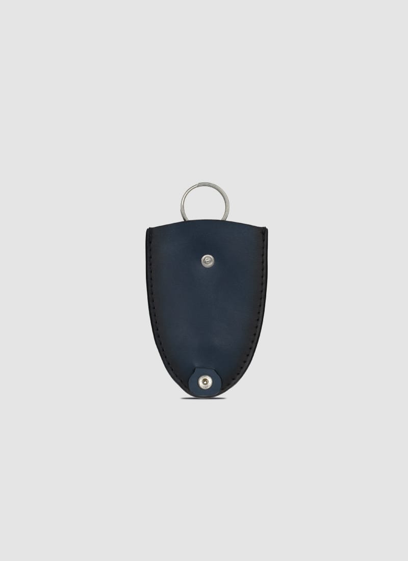 Language Shoes-Men-Conner Key Chain with Ring-Premium Leather-Navy Colour-Leather Accessories
