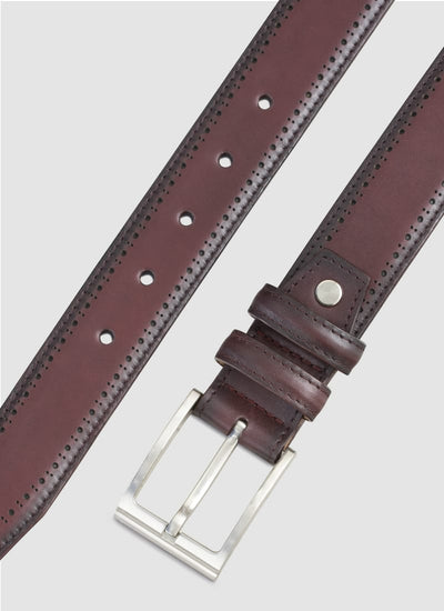 Language Shoes-Men-Roger Belt-Premium Leather-Burgundy Colour-Belt
