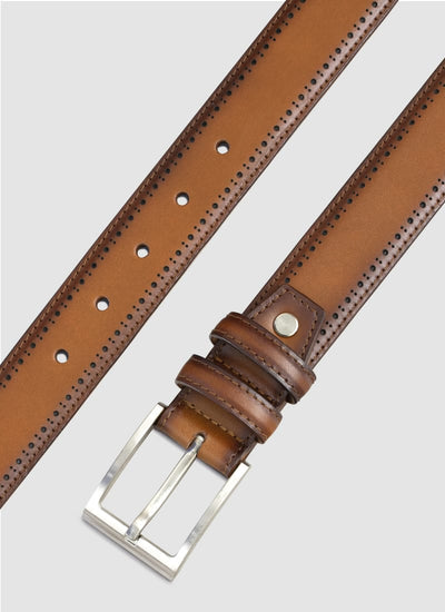 Language Shoes-Men-Roger Belt-Premium Leather-Tan Colour-Belt
