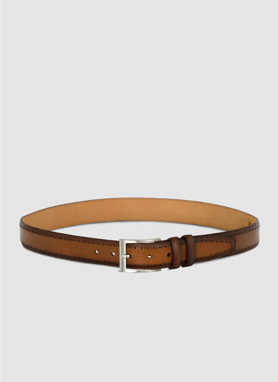 Language Shoes-Men-Roger Belt-Premium Leather-Tan Colour-Belt

