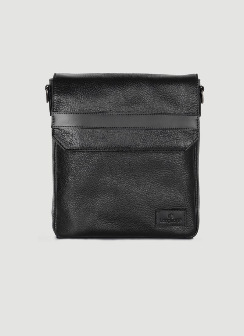 Language Shoes-Men-Seth Cross Body-Premium Leather-Black Colour-Leather Accessories
#color_black