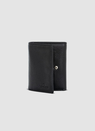 Language Shoes-Men-Henry Coin Trifold Wallet-Premium Leather-Black Colour-Leather Accessories
