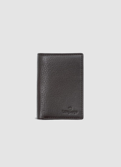 Language Shoes-Men-Woods Milled Trifold Wallet-Premium Leather-Brown Colour-Leather Accessories
